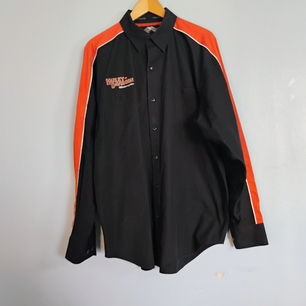 Harley-Davidson Cotton Shirt Size L Long Sleeve Button Up 100% Motorcycle Biker